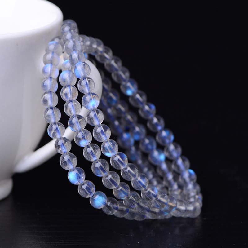 Natural Moonstone Healing Bracelet 6mm Beads for Calm