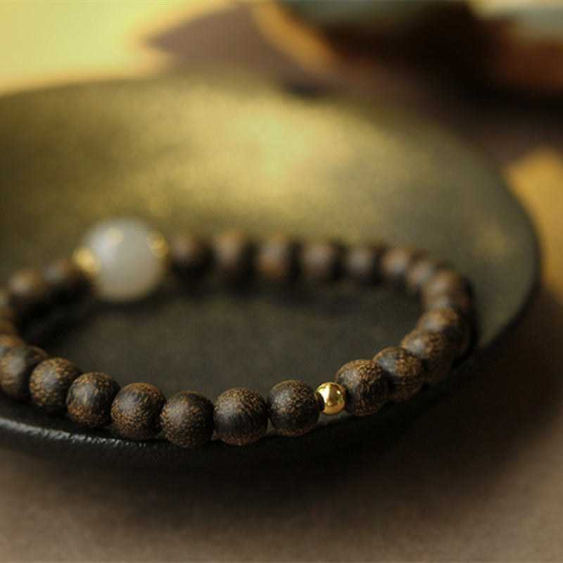 Agarwood Jade Strength Calm Bracelet