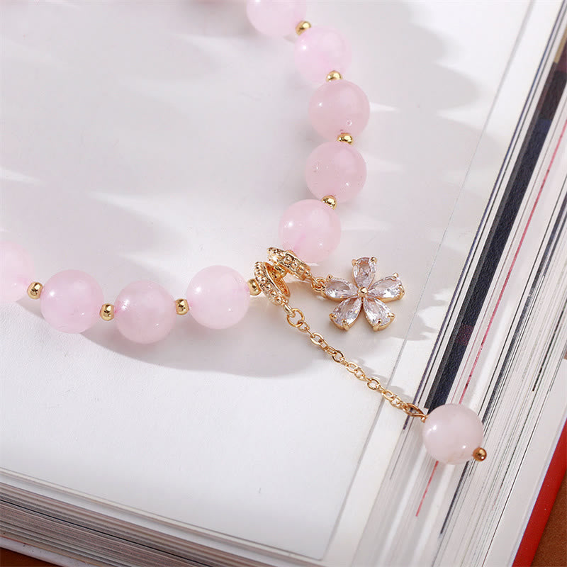 8mm Pink Crystal Love Bracelet for Self-Acceptance