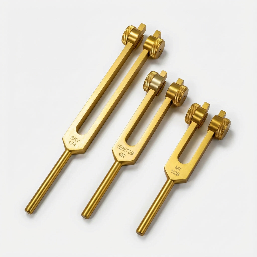 3pc Tuning Fork Set: 174, 432, 528 Hz for Sound Healing