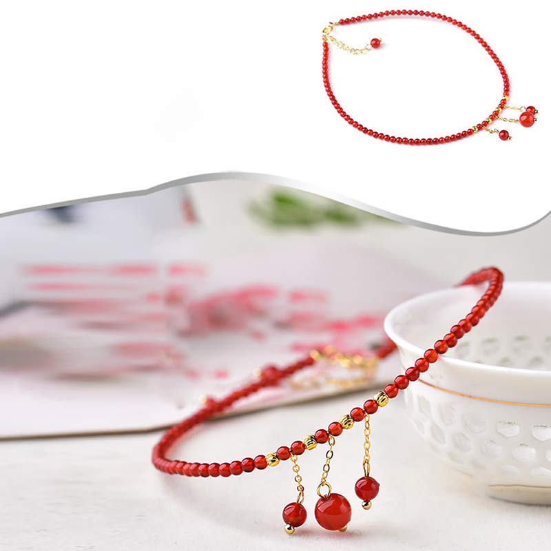 Red Agate Confidence Calm Anklet for Inner Peace