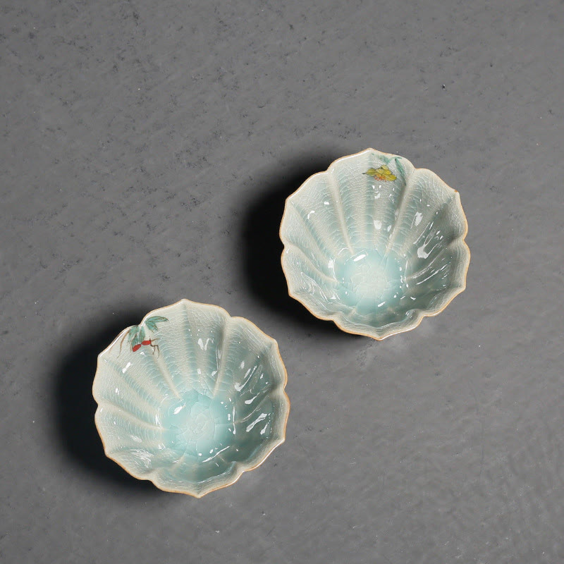 Loquat Dogwood Ceramic Kung Fu Tea Cup 75ml Zen Decor