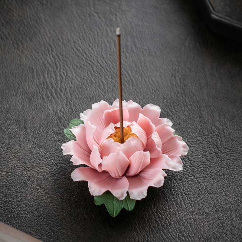 Tibetan Lotus Blessing Ceramic Stick Incense Holder
