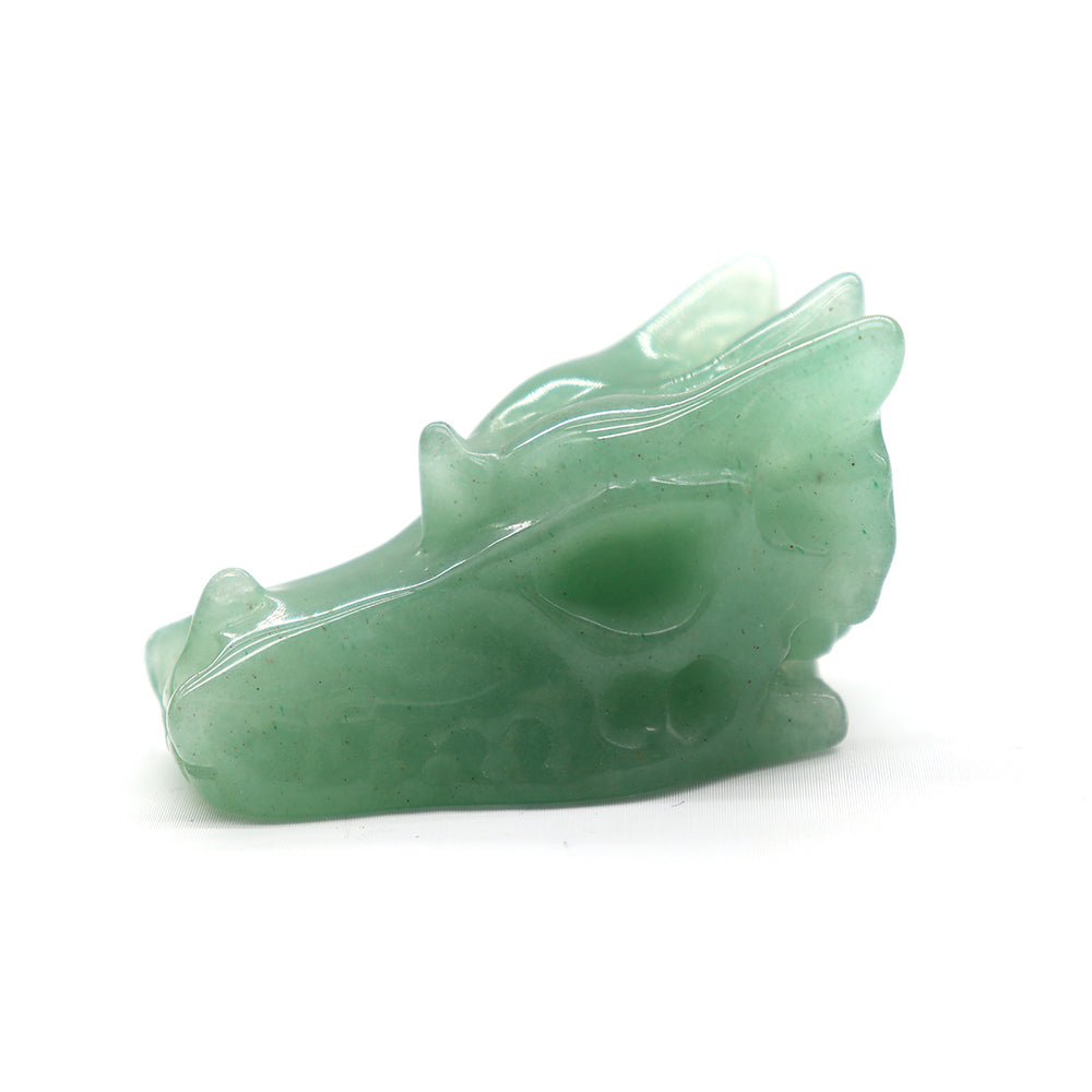 4cm Hand Carved Crystal Dragon Head Skull Statue