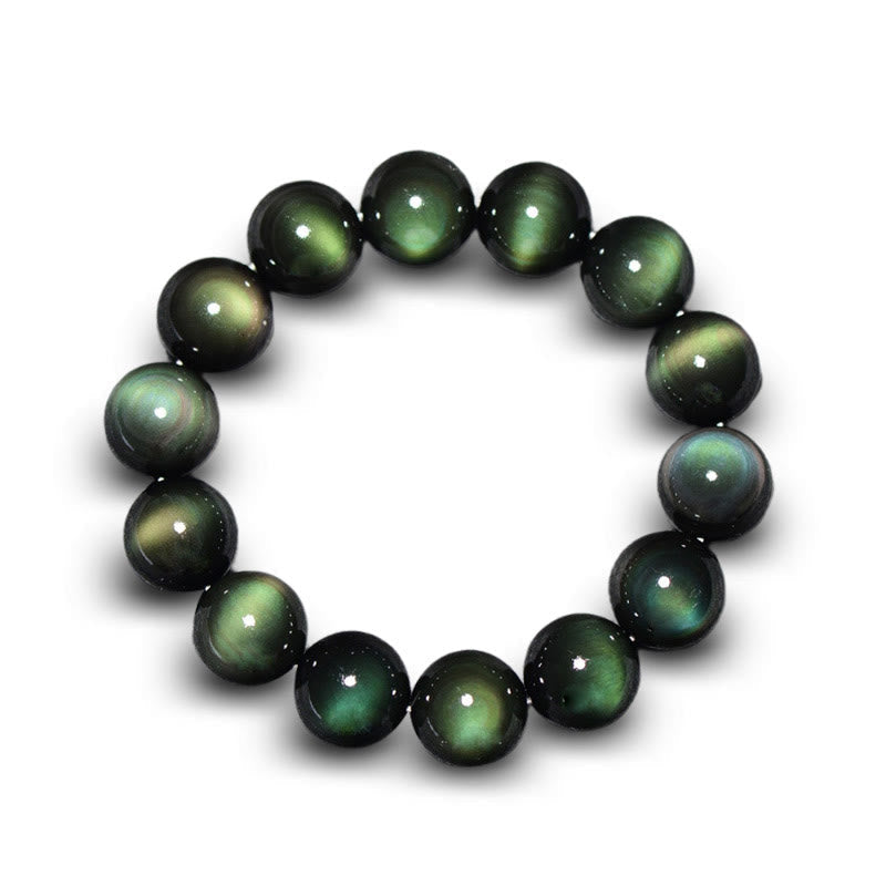 Natural Green Eye Obsidian Wealth Bracelet 8mm