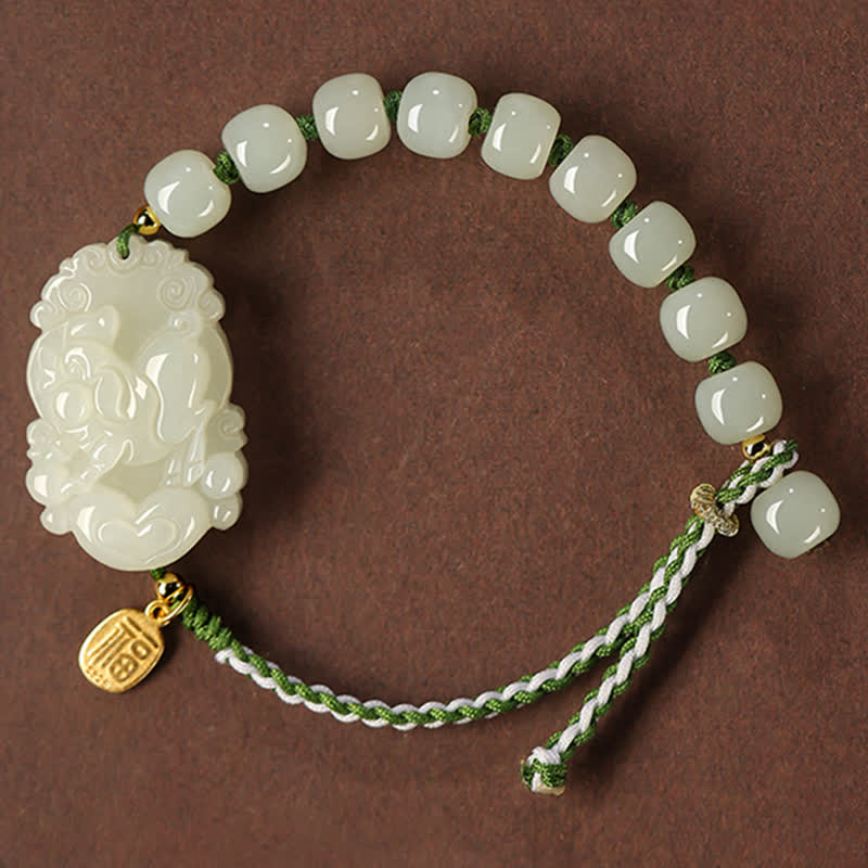 Hetian Jade Luck Bracelet | 925 Sterling Silver String