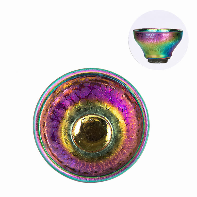 Fairy Rainbow Tenmoku Ceramic Tea Cup 301-400ml