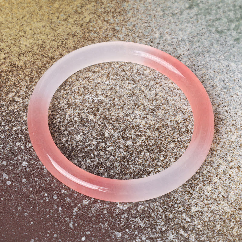 8mm Pink Golden Silk Jade Wealth Bracelet Bangle