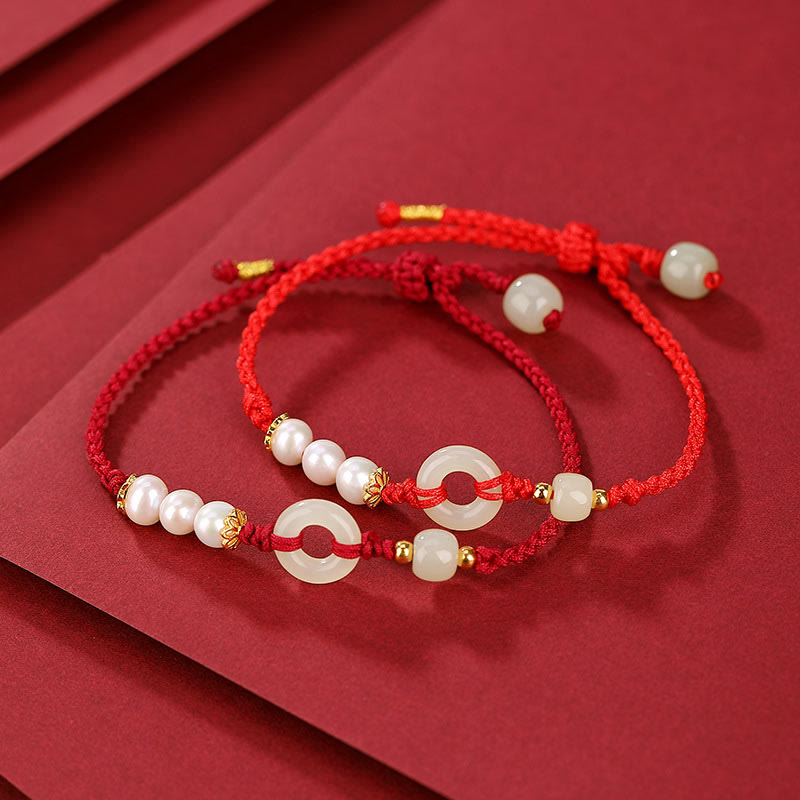 925 Sterling Silver Gold Plated Hetian Jade Peace Buckle Bracelet