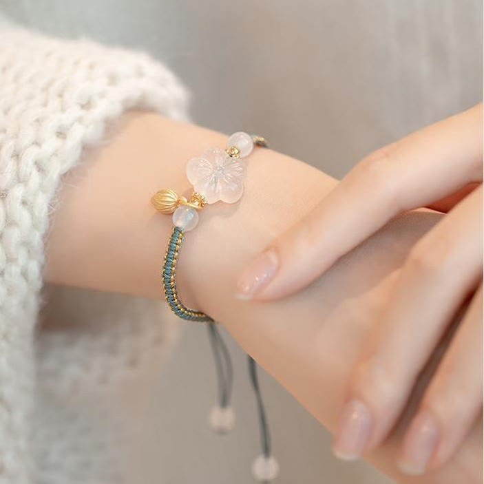 Red Agate Jade Lotus Confidence Bracelet