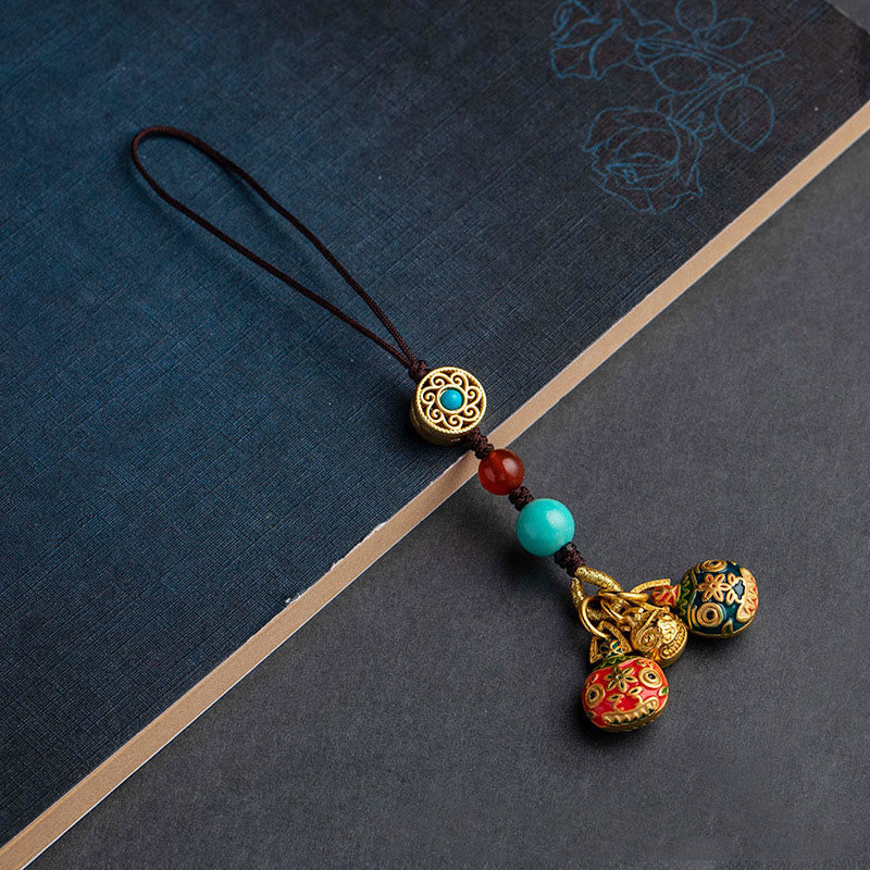 Gold Swallowing Beast Family Luck Key Chain for Spiritual Wealth