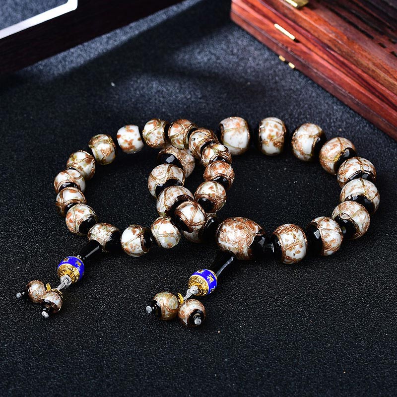 Tibetan Dragon Vein Agate Healing Bracelet 14mm