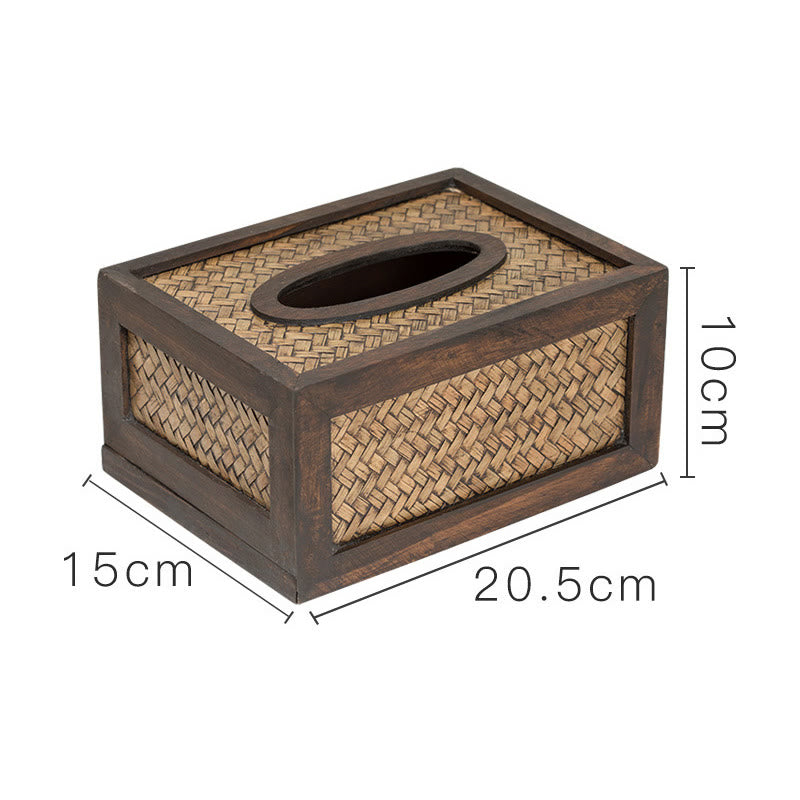 Handmade Bamboo Wooden Tissue Box for Zen Decor