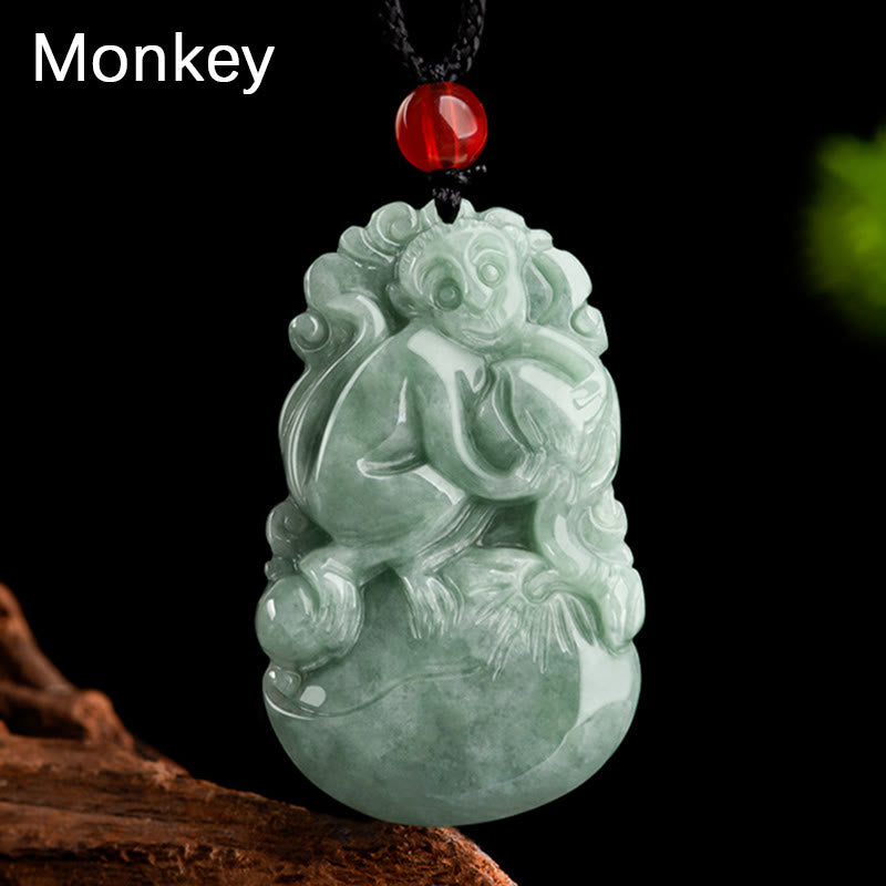 Green Jade 12 Chinese Zodiac Luck | Prosperity Necklace