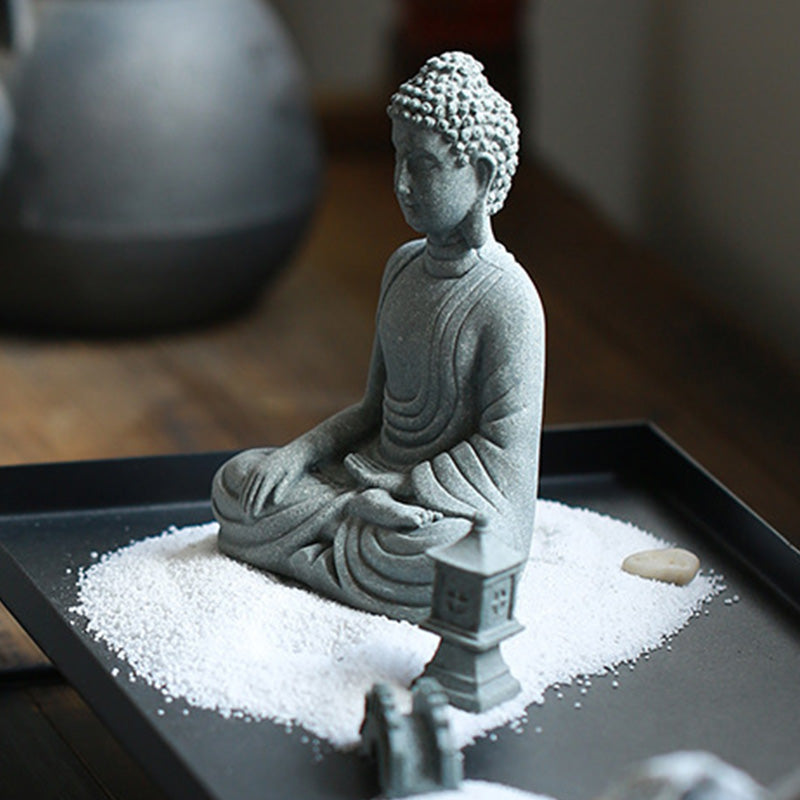 Natural Sandstone Buddha Statue | Meditation Compassion Decor