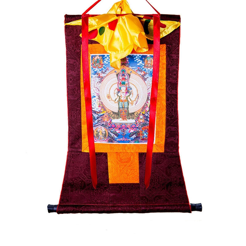 Tibetan Avalokitesvara Thangka Wall Decor 60cm Blessing
