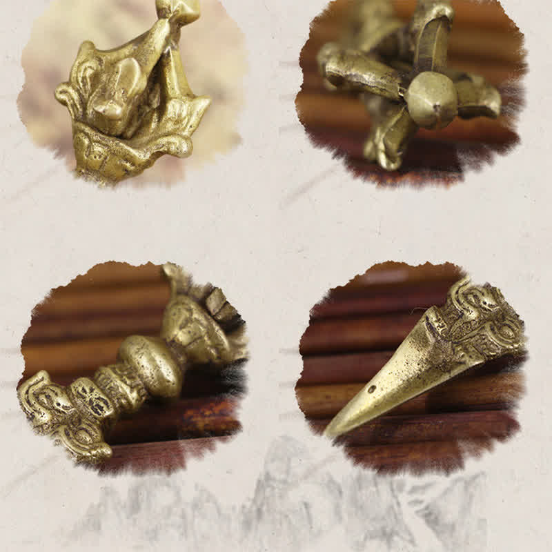 Tibetan Copper Vajra Dorje Meditation Decor 8.5cm