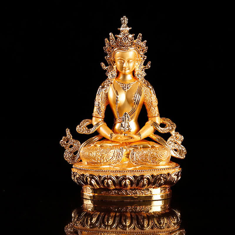 Longevity Buddha Statue 16cm Alloy Serenity Figurine