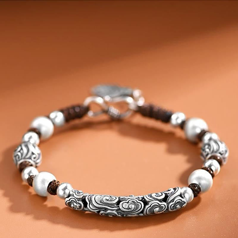 Copper & 999 Sterling Silver Auspicious Cloud Spiritual Bracelet