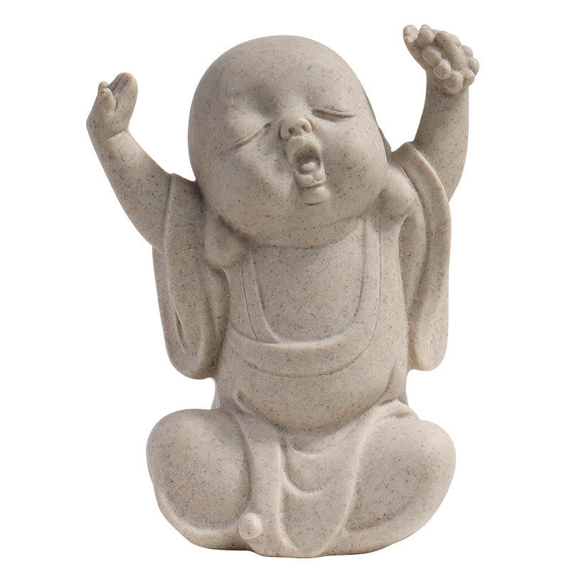Meditation Resin Buddha Monk Statue for Home Serenity