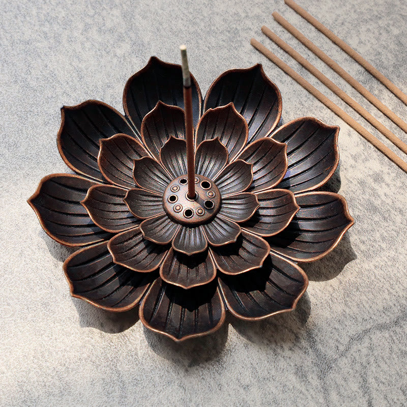 Creative Six-hole Lotus Incense Burner | Ceramic Alloy Design