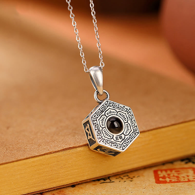 990 Sterling Silver Tibetan Om Mani Padme Hum Love Projection Necklace