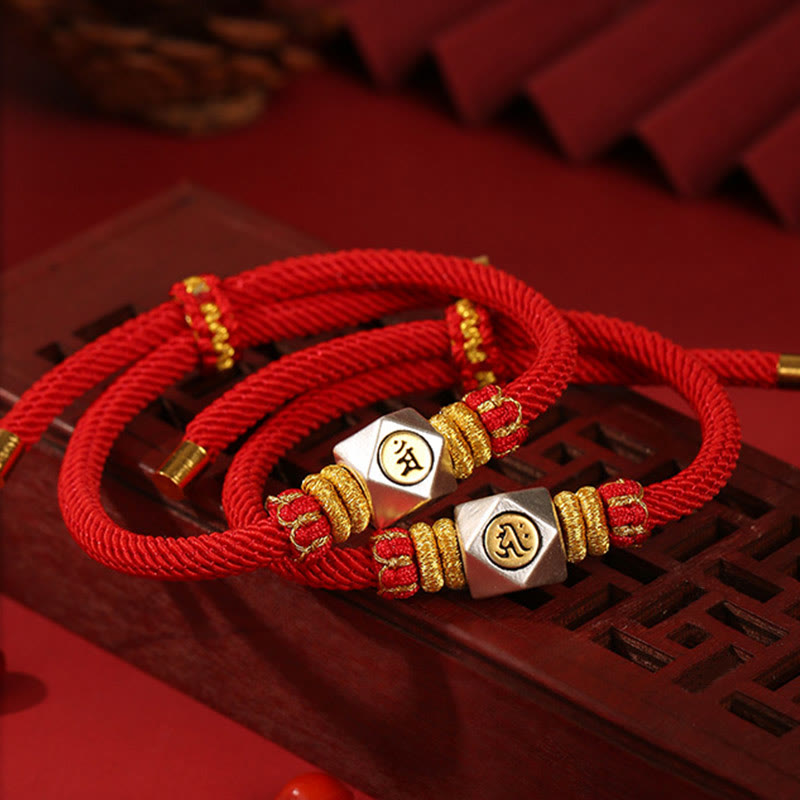 Chinese Zodiac Kids Bracelet | 999 Silver Red Rope Luck Strength