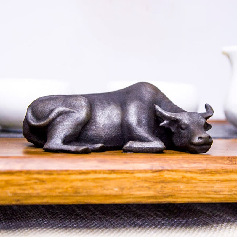 4in Water Buffalo Statue Iron Powder Resin | Feng Shui Decor