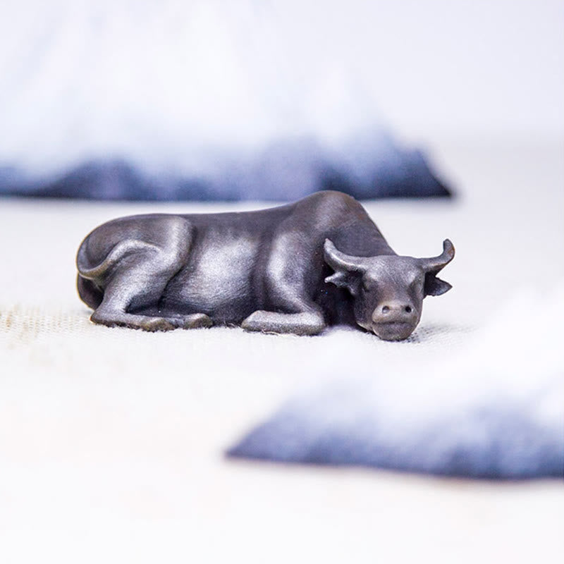 4in Water Buffalo Statue Iron Powder Resin | Feng Shui Decor