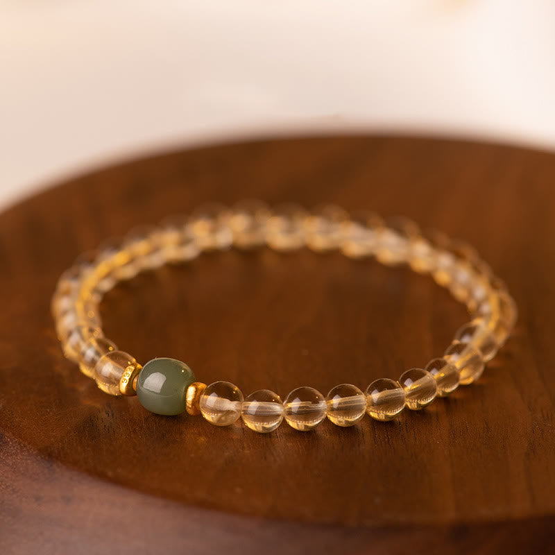 4mm Citrine Jade Prosperity Bracelet for Abundance & Harmony