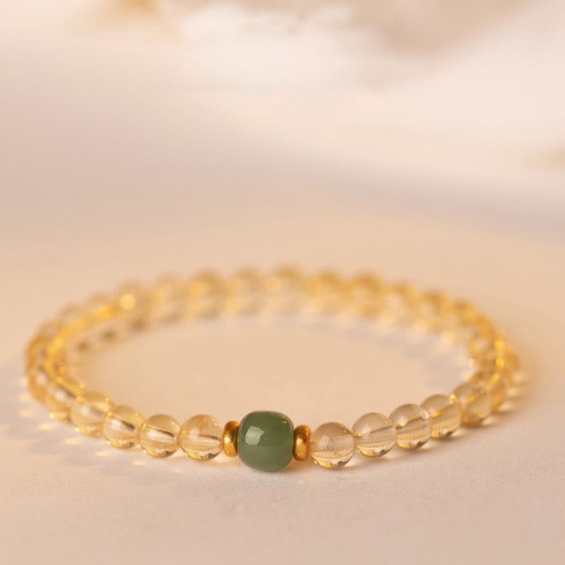 4mm Citrine Jade Prosperity Bracelet for Abundance & Harmony