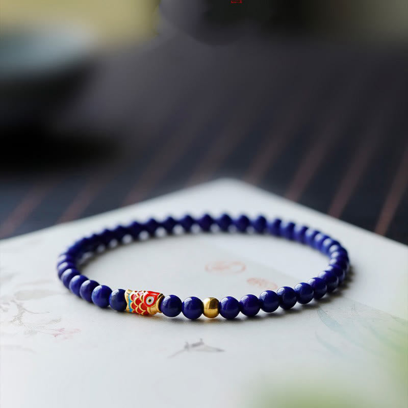 4mm Lazurite Koi Fish Positive Energy Bracelet