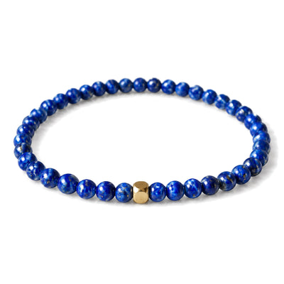 4mm Lazurite Bracelet for Self Care Practice, 4mm Lazurite, on a white background