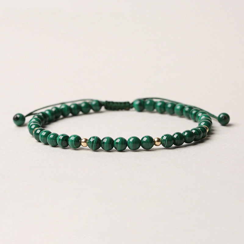 4mm Malachite Bracelet for Anxiety & Calmness