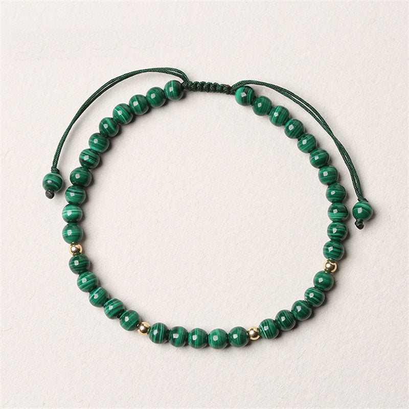 4mm Malachite Bracelet for Anxiety & Calmness