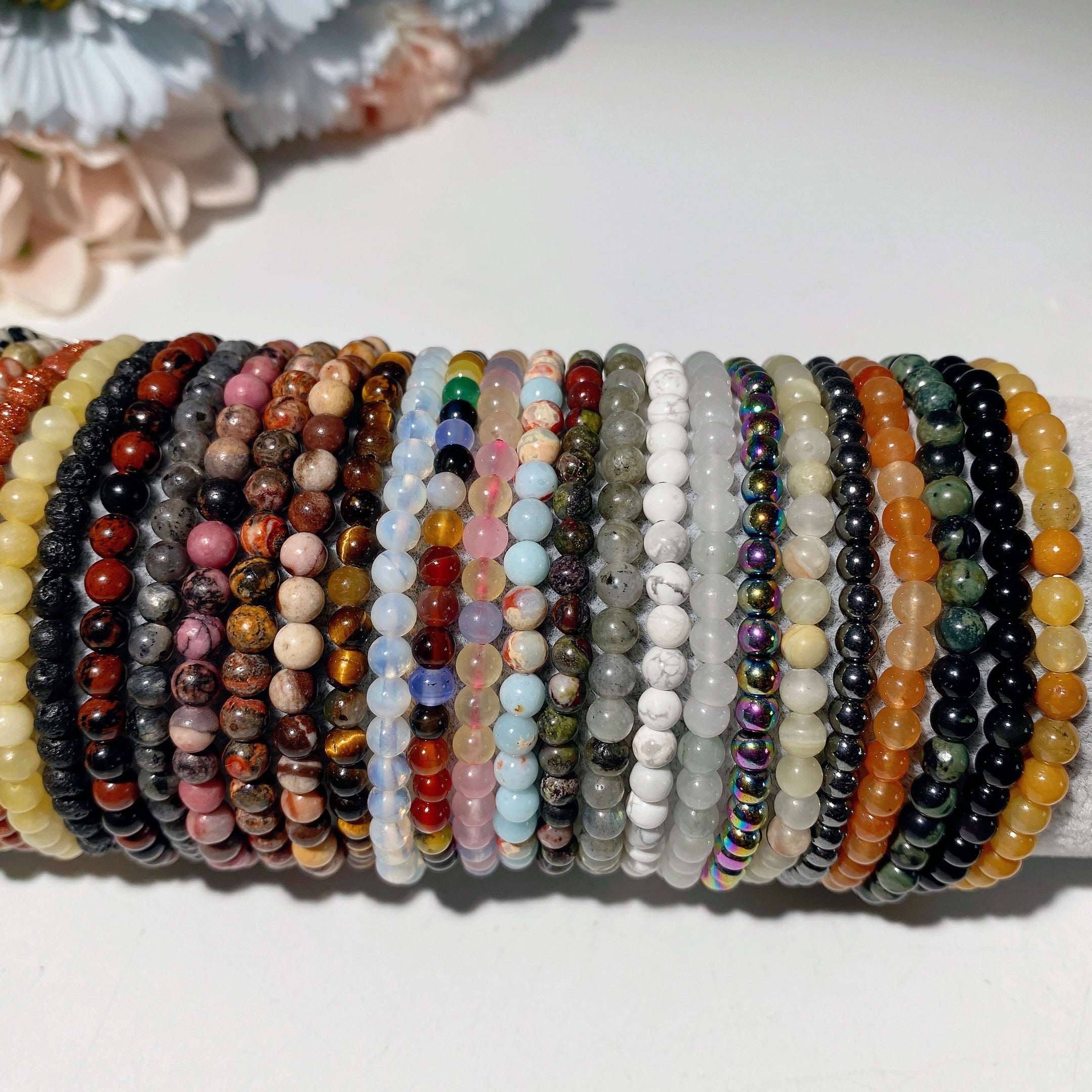 4mm Mixed Crystal Healing Bracelet for Spiritual Balance and Energy