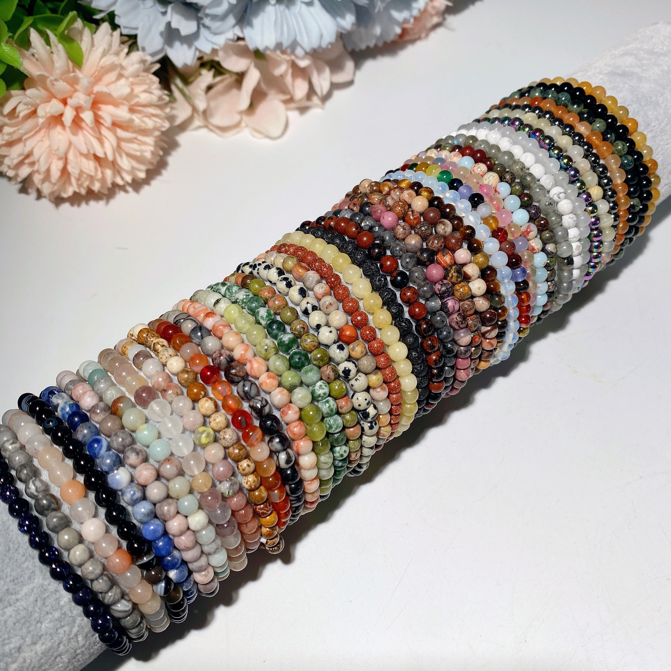 4mm Mixed Crystal Healing Bracelet for Spiritual Balance and Energy