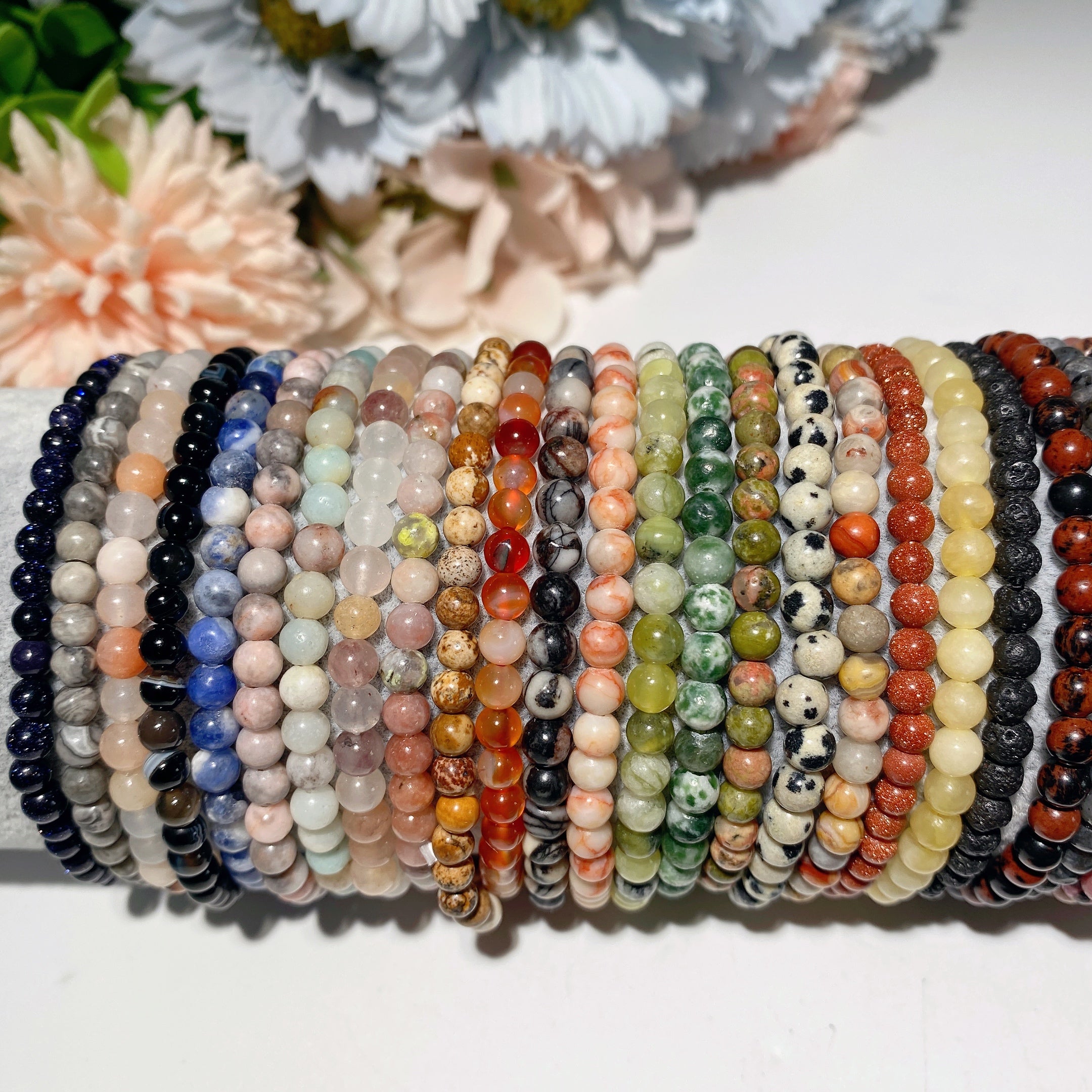 4mm Mixed Crystal Healing Bracelet for Spiritual Balance and Energy