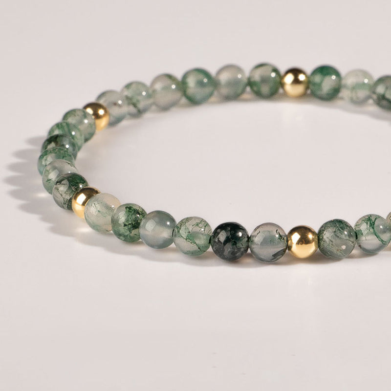 4mm Moss Agate Lucky Balance Meditation Bracelet