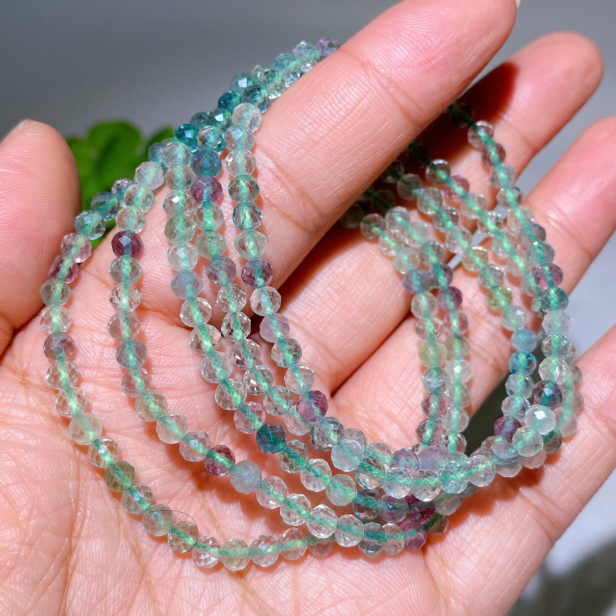 4mm Rose Quartz Faceted Crystal Healing Bracelet