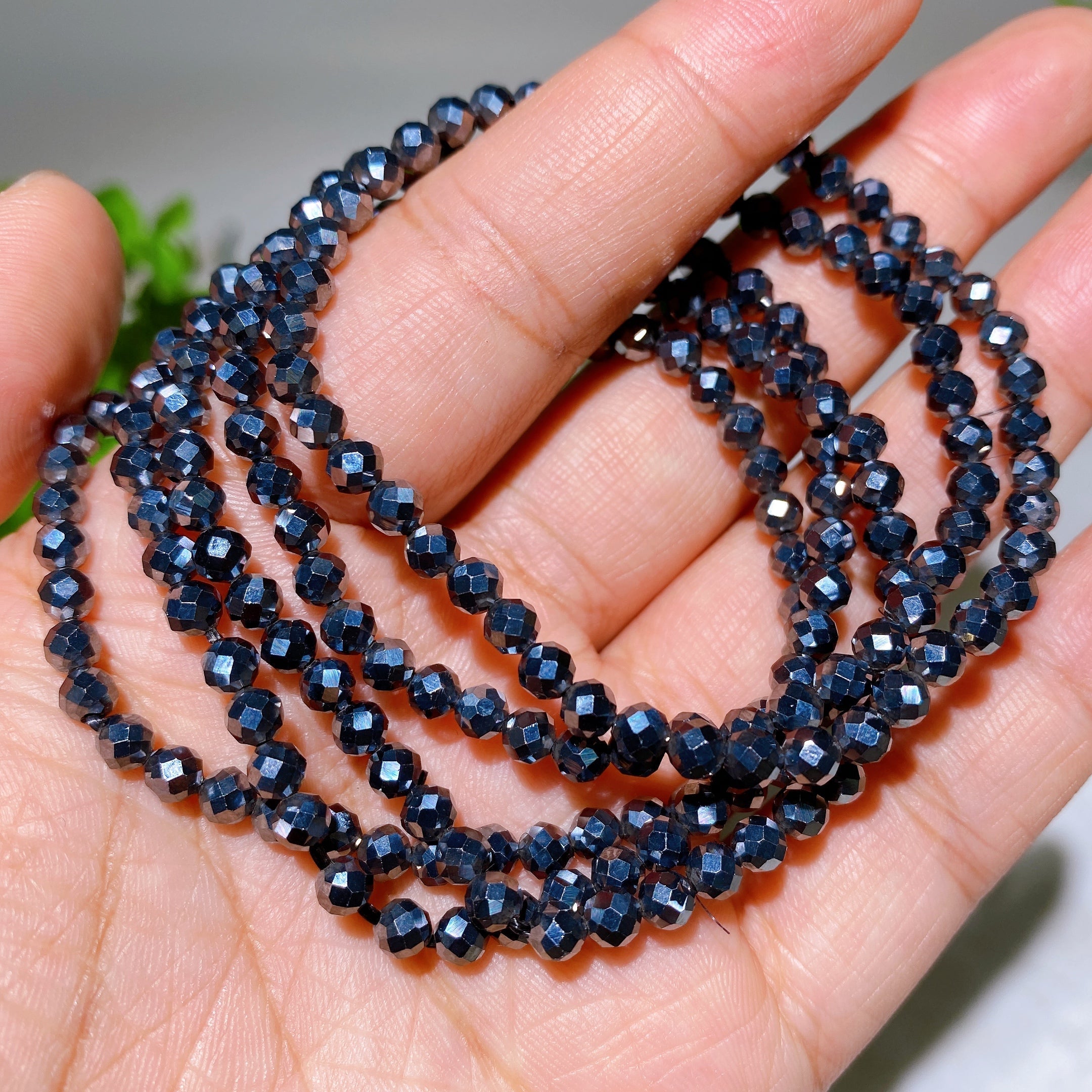 4mm Rose Quartz Faceted Crystal Healing Bracelet