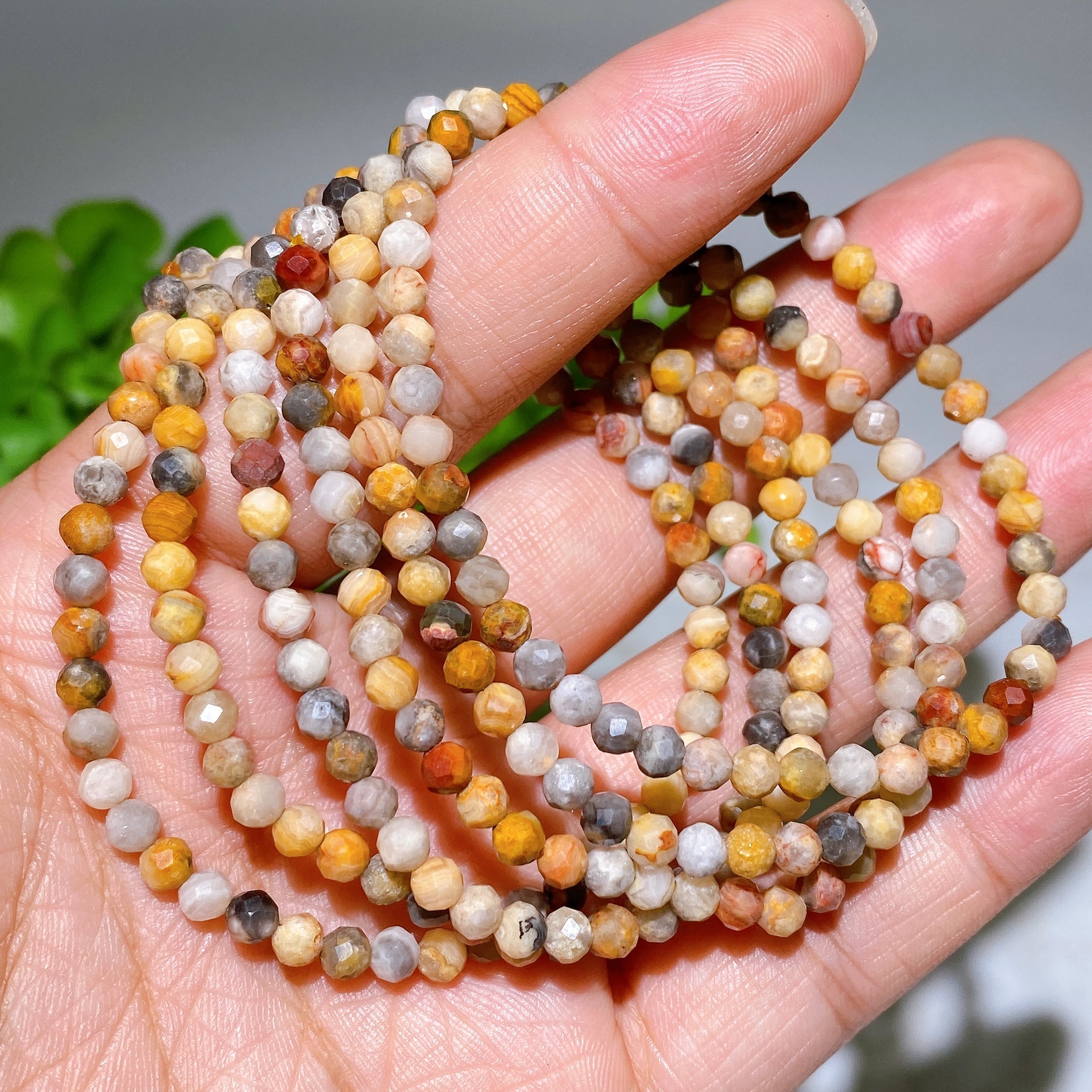 4mm Rose Quartz Faceted Crystal Healing Bracelet