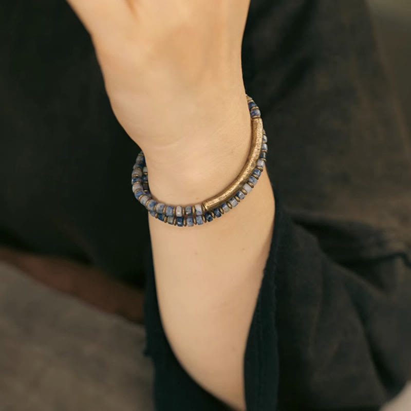 4mm Sodalite Picture Jasper Harmony Wisdom Bracelet