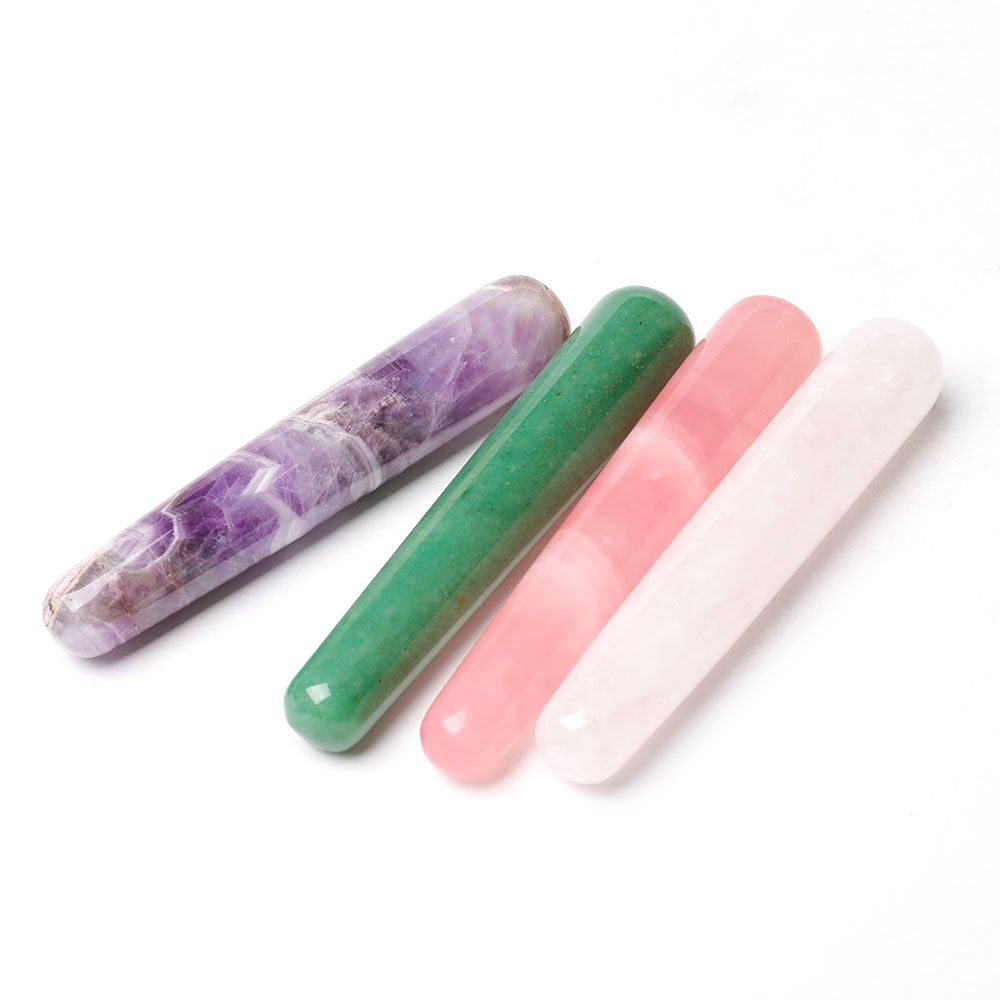 4pcs Natural Crystal Message Wand Set | 4 Inch Healing Wands