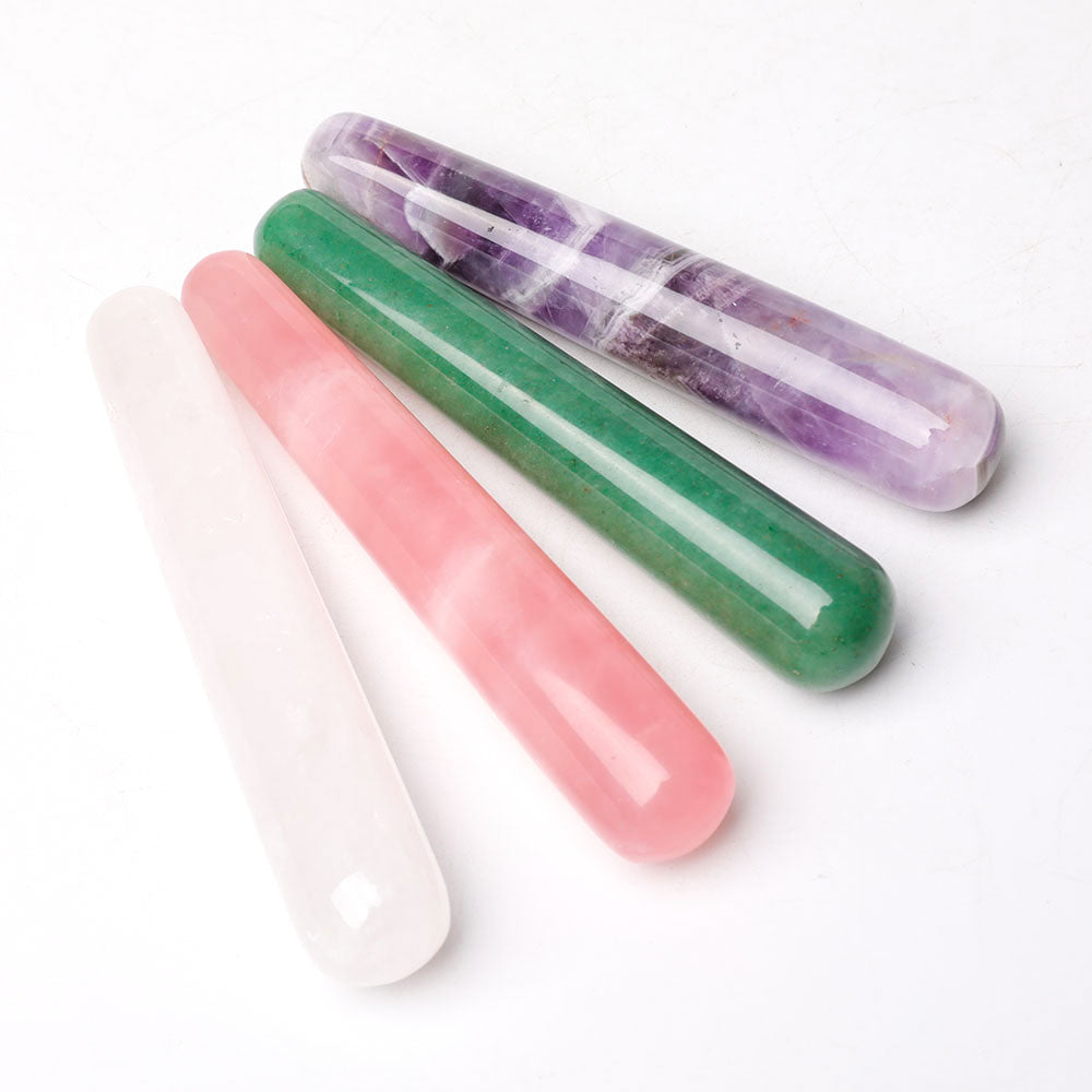 4pcs Natural Crystal Message Wand Set | 4 Inch Healing Wands