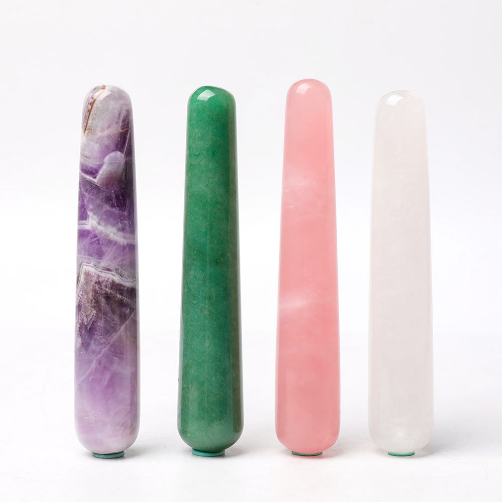 4pcs Natural Crystal Message Wand Set | 4 Inch Healing Wands