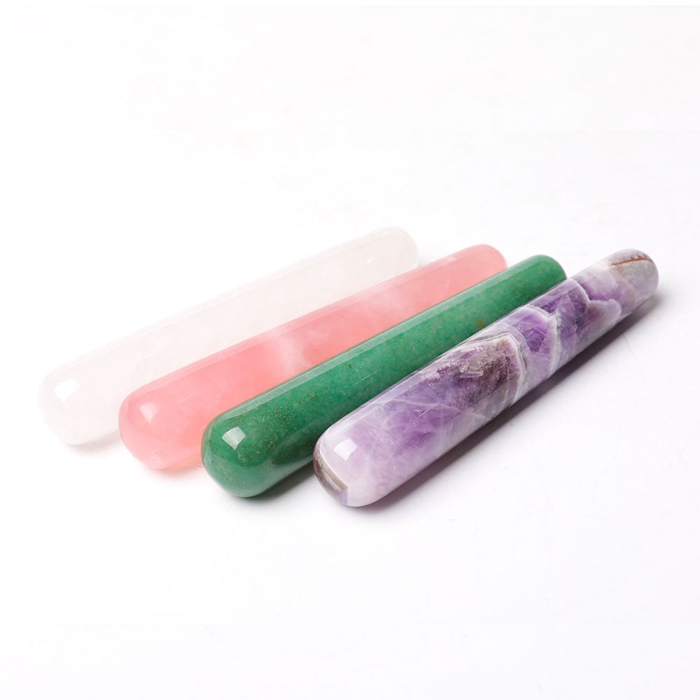 4pcs Natural Crystal Message Wand Set | 4 Inch Healing Wands