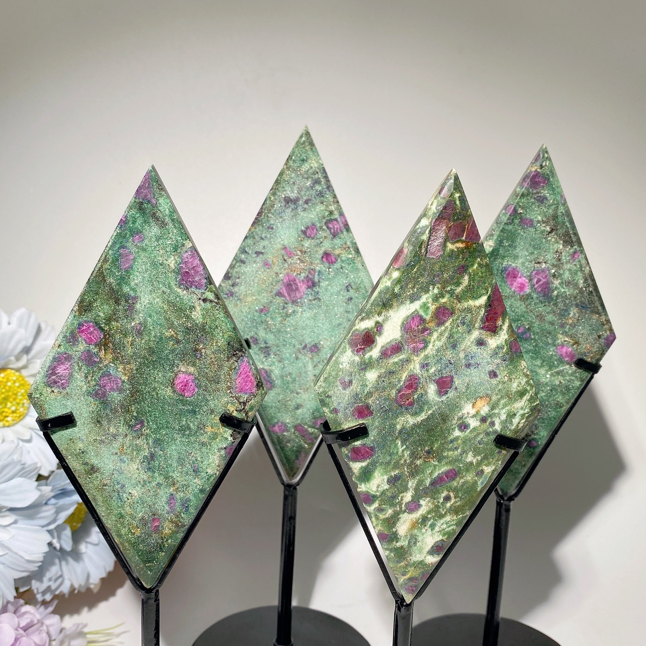 5.0" Ruby in Fuchsite Rhombus Crystal Slab for Healing