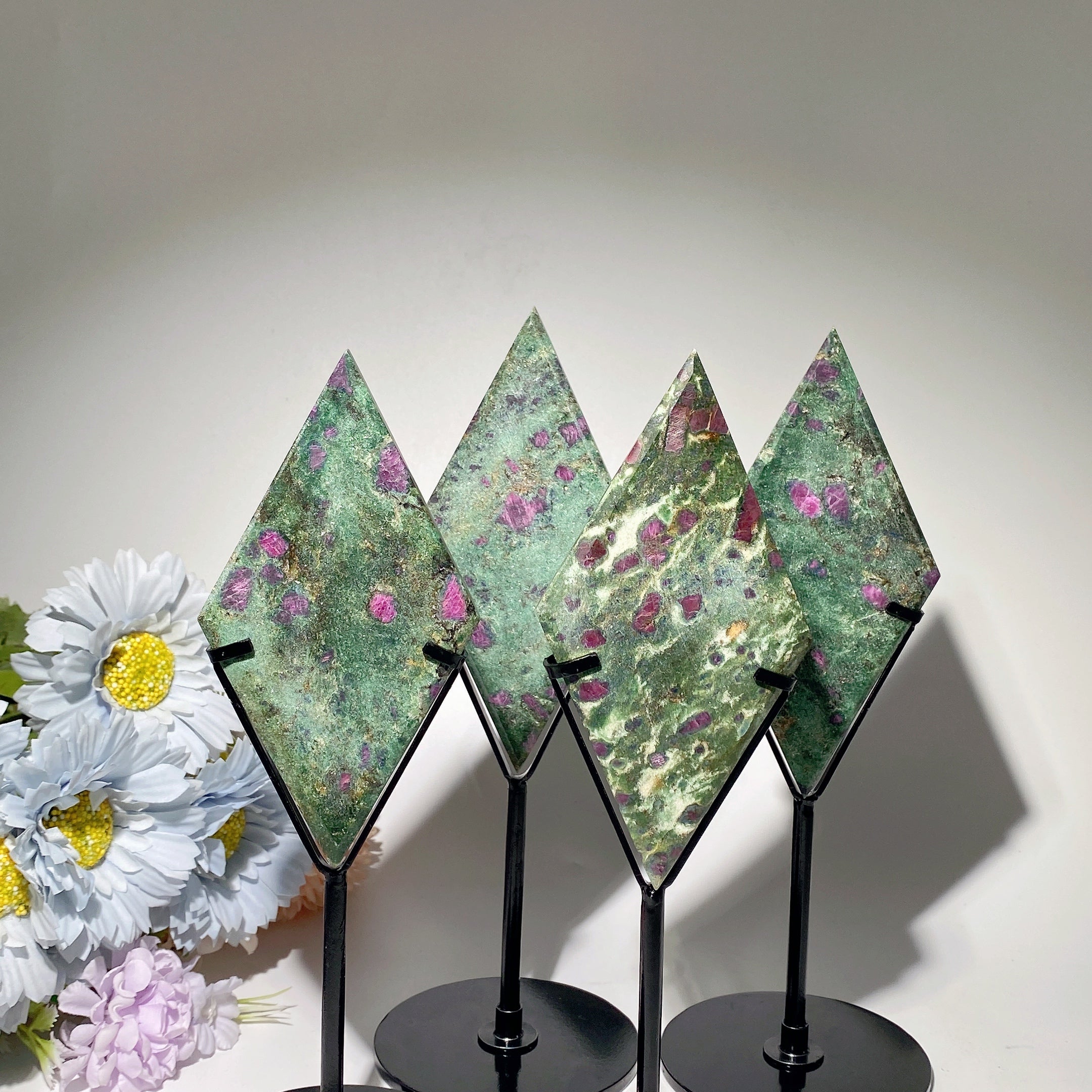 5.0" Ruby in Fuchsite Rhombus Crystal Slab for Healing