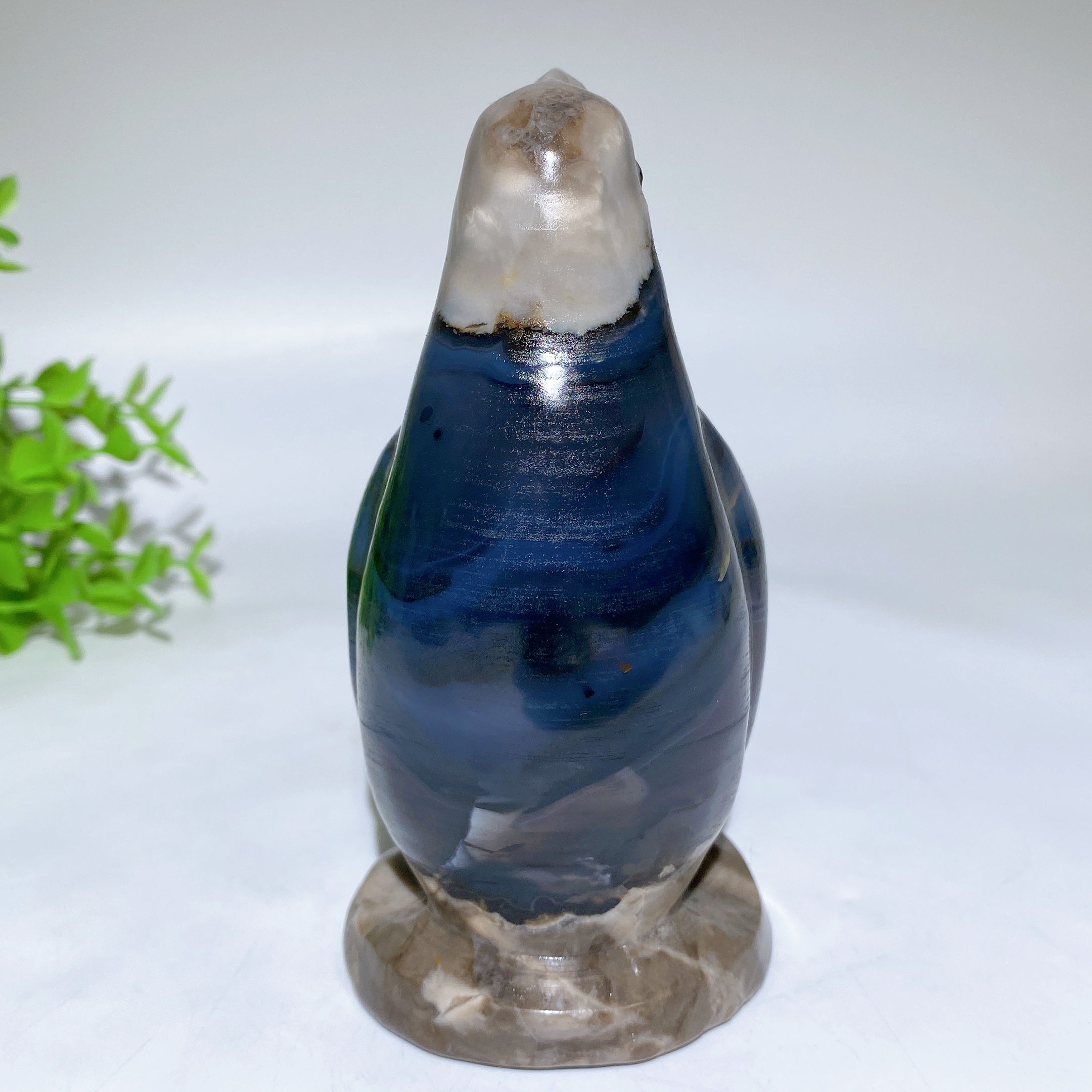 5.0" Volcanic Agate Penguin Figurine for Healing & Decor